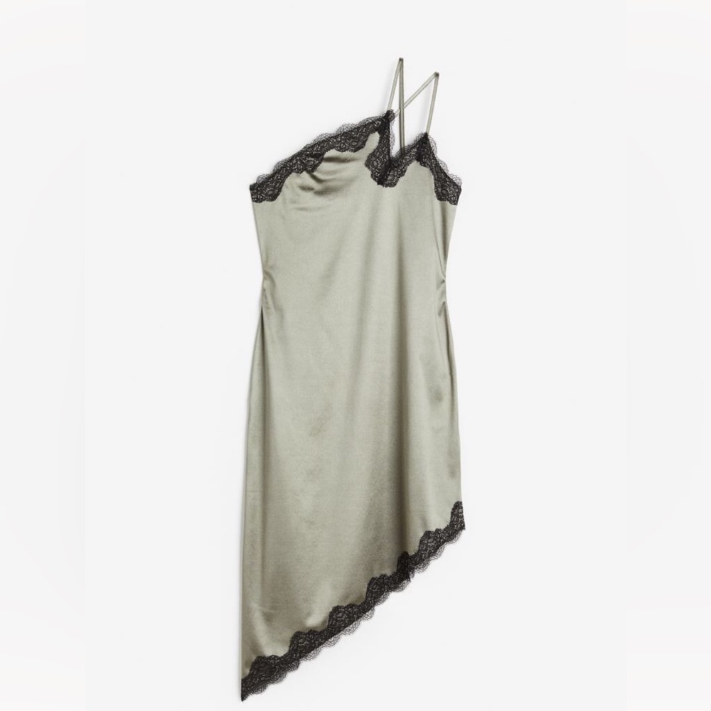 One shoulder satin dress